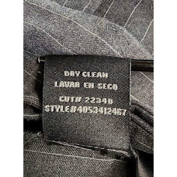 E by Eci Bermuda Cuff Hem Striped Denim Dress Pants Size 4 Color Gray/Blue - Picture 6 of 7